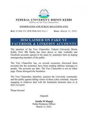 FUBK warning on fake VC profiles on Facebook and LinkedIn